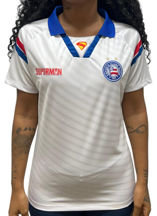 Camisa Superman Casual 2025 Esporte Clube Bahia Branca Feminina - Image 4