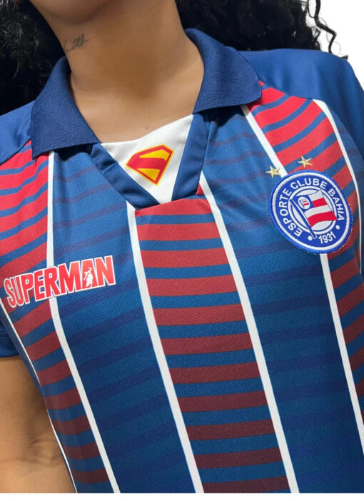 Camisa Superman Casual 2025 Esporte Clube Bahia Tricolor Feminina - Image 5